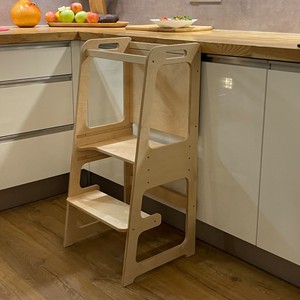 Tour d'apprentissage en bois tour d'enfant en bas âge aide de cuisine enfants chaise haute écologique moderne en bois massif bébé <span class=keywords><strong>Roking</strong></span> chaise bois 10 pièces - Product Image 2