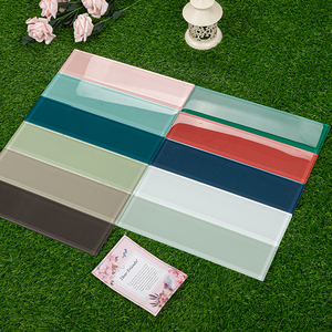 Azulejo de mosaico de vidrio pintado a mano de 3 "X 6" para cocina y baño Azulejos de porcelana súper blancos pintados a mano - Product Image 1