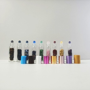 Empty Gemstone Roller Bottle 5ml 10ml Essential Oil Perfume Glass Roll on Bottle With Colorful Roller Ball for Cosmetics - Product Image 6