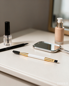 <span class=keywords><strong>Docolor</strong></span> - Juego de 2 Brochas de Maquillaje Profesionales de Pelo Sintético, <span class=keywords><strong>Brocha</strong></span> <span class=keywords><strong>para</strong></span> Cejas y Cepillo de Doble Punta <span class=keywords><strong>para</strong></span> Maquillaje de Ojos (Blanco Dorado) - Product Image 4