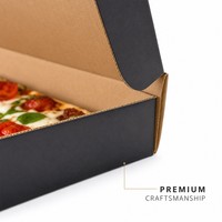 Boîte à pizza longue personnalisée en carton ondulé avec couvercle rabattable, emballage alimentaire de qualité supérieure pour pizza rectangulaire, service de livraison de boulangerie