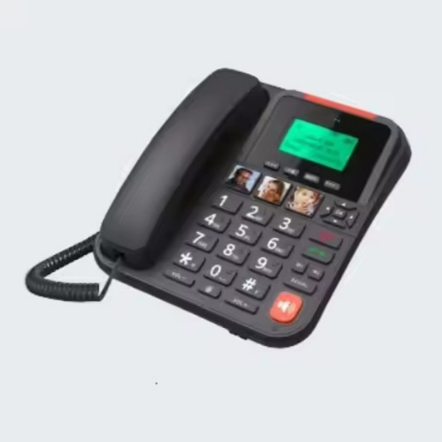 MaxComm MW-83B 4G LTE Desktop Digital Cordless Phone Big Buttons SOS Bracelet Braille 3 Photo Memory Single Dual SIM