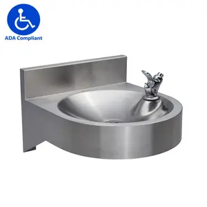 ADA Wheelchair Accessible Wall Hung Water Bubbler Wall Mounted 304 316 Stainless Steel Outdoor Drinking Fountain