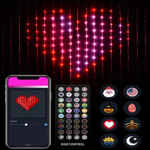 Guirnalda de Luces LED Inteligente para Cortinas, con Control por Aplicación Bluetooth, Luces RGB Sinfónicas, Programación Inteligente, Decoración - Product Image 1