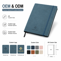 Individuelles Logo A5 Nubuk PU-Leder Notizbuch 100 Blatt Matt Soft-Touch Journal für Geschäftsgeschenke Executive Office Großhandel