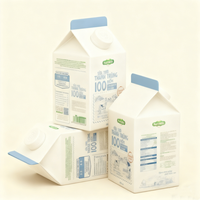 Envase Aséptico Antimicrobiano de 7 Capas de PVC de Grado Alimenticio para Cartones de Leche con Impresión Personalizada para Uso Comercial