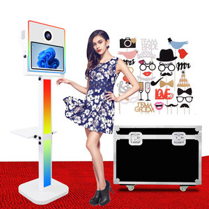 Coque de photomaton DSLR à écran tactile de 15,6 pouces compatible avec <span class=keywords><strong>imprimante</strong></span> et appareil <span class=keywords><strong>photo</strong></span> pour <span class=keywords><strong>location</strong></span> de machine Phorobooth pour fêtes et selfies - Product Image 1