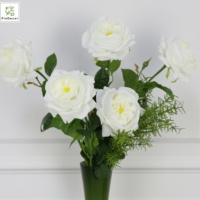 Rose artificielle en soie de haute qualité, à tige unique, toucher réel, revêtement en latex, pour décoration de mariage, de table, de fête ou de maison, vente en gros