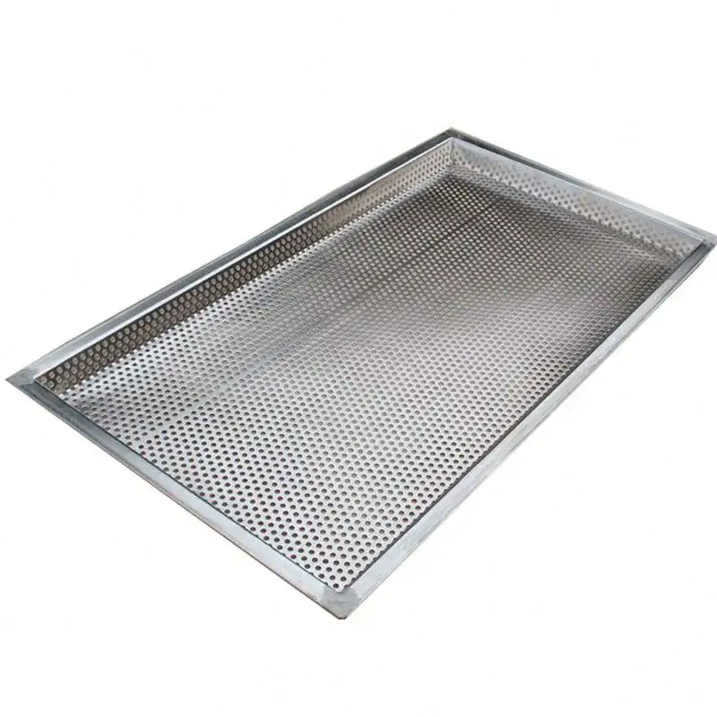 Plaque de cuisson en métal perforé en gros Plaque de cuisson plate perforée en métal en acier inoxydable de qualité alimentaire