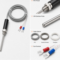 Sensor Suhu Tipe K Termokopel Genggam untuk Laboratorium, Bahan Stainless Steel IP64 OEM/ODM Resolusi 0.1C Panjang Tabung 1m