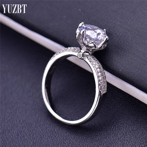 Bague de mariage en argent 925, 2 Carat, brillant, testé, couleur D, Moissanite, <span class=keywords><strong>Paris</strong></span>, rencontre d'amour, bijoux fins - Product Image 4