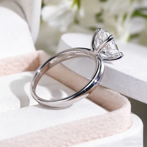 Bague de fiançailles solitaire en or jaune 14 carats, diamant synthétique CVD cultivé en laboratoire, taille ovale vintage, 1 carat, F VVS1, cadeau pour fête ou mariage - Product Image 4