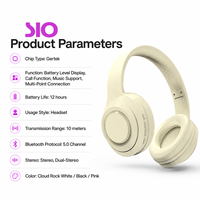 Casque sans fil Gertek Chip 12H avec affichage de la batterie, connexion multipoint, stéréo 10M, V5.0