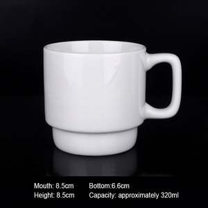Tasses à café et à thé en céramique blanches unies en gros, en stock 2026, personnalisables avec votre propre logo - Product Image 6