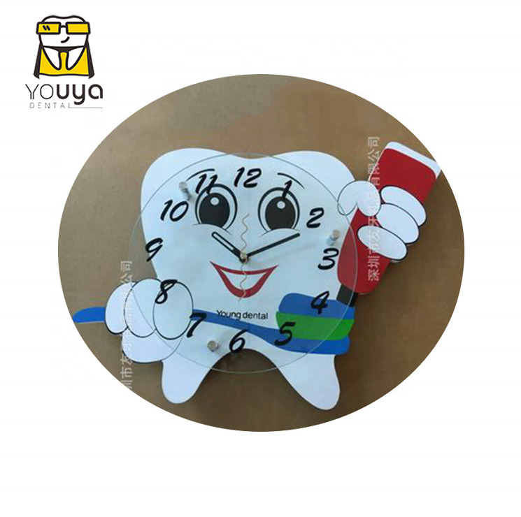 Забавные настенные часы в форме зубов для стоматологии