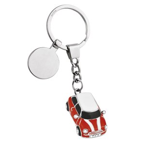 Llavero de coche Dino con miniatura de vehículo en esmalte rojo para llaves y bolsos - Product Image 1