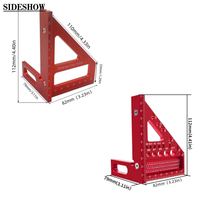 Règle de charpentier multi-angles en alliage d'aluminium, équerre de traçage haute précision 45/90 degrés, ensemble combiné pour le travail du bois