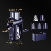 Alat Pengolah Makanan Multifungsi 5in1 Manual Rotary, Parutan Keju, Pengiris Sayur Kentang, Pisau Stainless Steel