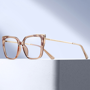 MS 81157 2024 Femmes Nouveau <span class=keywords><strong>Carré</strong></span> à la Mode TR90 + Monture Métallique Optique Anti-Lumière Bleue Lunettes de Mode Logo Personnalisé - Product Image 1