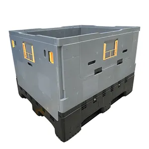 1200x1000 High Quality Heavy Duty Plastic Pallet Bin Folding HDPE Large Container Collapsible Euro Plastic Pallet Box For Sale