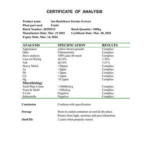 Emballage de tambour de vitamine d'extrait de fines herbes de catégorie comestible de poudre d'argousier séchée par atomisation de qualité supérieure - Product Image 5