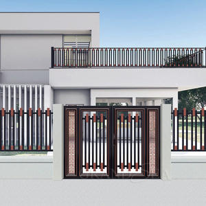 American Villa Garden Entrée Portes en alliage d'aluminium Ouverture automatique Porte battante pour cour résidentielle - Product Image 2