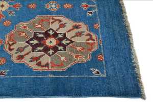 Precio al por mayor 8x10ft Blue Kazak Oushak Alfombra anudada a mano Diseño floral moderno para sala de estar Ejercicio Oración Picnic Mejor - Product Image 2