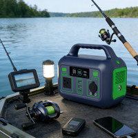 Centrale Électrique Portable Rechargeable 300W à Énergie Solaire avec Lumière LED pour Camping-Car, Pêche et Pannes de Courant - Offre Spéciale