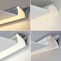 Profilé en aluminium décoratif pour éclairage LED de plafond et moulures murales de la série 6000, pour plaque de plâtre, cloison sèche, canal LED 3M