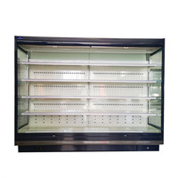 1300L Supermarkt Grote Capaciteit Groente Drank Commerciële Display Koelkast Machine Luchtscherm 4 Schappen
