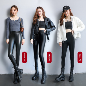 Pantaloni Skinny invernali in <span class=keywords><strong>pelle</strong></span> sintetica da donna collant foderati in pile dimagranti <span class=keywords><strong>Leggings</strong></span> impermeabili traspiranti antivento - Product Image 5