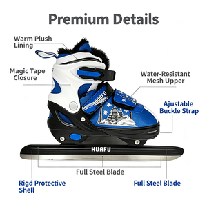 Patins à glace réglables pour enfants, doublure chaude, bottes de patinage sur glace pour enfants, chaussures de patinage sur glace pour débutants, acier inoxydable, taille 30-45 - Product Image 5