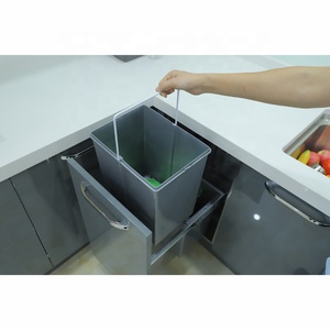 manufacturer kitchen storage Concealed pull out trash cans with drawer plastic waste bin
