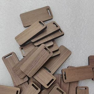Solid Wood Keychain Blank <b>Plaque</b> <b>Engraved</b> Pendant Car Accessory Modern Simple Style 0328 - Product Image 3