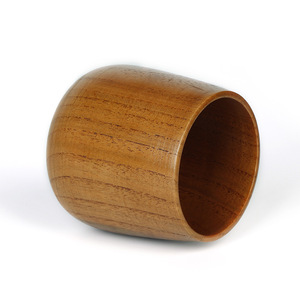 Wooden <b>Cup</b> <b>Large</b> Belly Carbonized Tree Material Simple Style Drinkware For Whiskey Water Coffee Tea Hand Held - Product Image 1