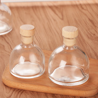 Botol Anggur Kaca Flint Putih Kecil Mini 50 ML 150 ML 250 ML, Botol Kaca Aromaterapi Wangi dengan Gabus untuk Mengisi Anggur/Vodka