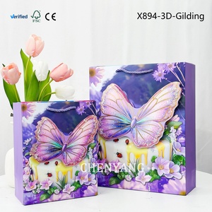 Sac cadeau de luxe bleu papillon <span class=keywords><strong>pour</strong></span> bébé - Sac de bonbons écologique et recyclable de style classique <span class=keywords><strong>pour</strong></span> les occasions avec bougies - Product Image 1