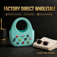 Sac de rangement réutilisable en silicone, pochette fourre-tout étanche, sac à main portable pour la plage, les voyages, l'organisation à domicile, vente en gros OEM ODM directe