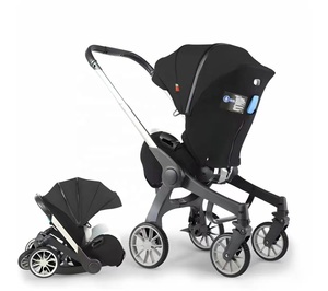 Xe đẩy em bé cao cấp 3 trong 1 giá sỉ, hệ thống du lịch tiết kiệm với cũi vải lanh và ghế ô tô - Product Image 5