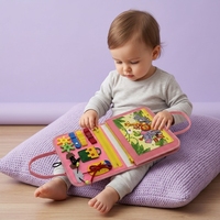 Livre d'activités Montessori personnalisable en feutre, livre silencieux, livre sensoriel pour bébé, livre d'autocollants magiques réutilisables, jouets pour enfants