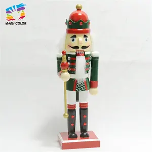 家居人物木偶玩具迷你木制胡桃夹子圣诞装饰W02A205