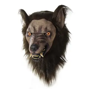 Werewolf Headwear Costume Headwear Costume Mask Wolf Mask Adults Halloween Party Cosplay Wolf Full Face Cover Scary Mask