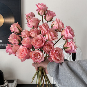 Bouquet de roses artificielles en soie, 21 pièces, décorations de mariage pour les mariées - Product Image 3