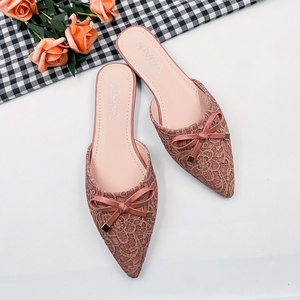 <span class=keywords><strong>Mules</strong></span> à talons pour femmes, <span class=keywords><strong>sandales</strong></span> à nœud papillon, élégantes et tendance, style banquet, à bout pointu, talons bas - Product Image 5