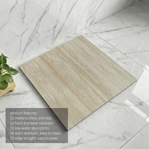 Carrelage en porcelaine imitation <span class=keywords><strong>travertin</strong></span> crème architectural, veinage linéaire mat pour revêtement de sol intérieur contemporain - Product Image 2