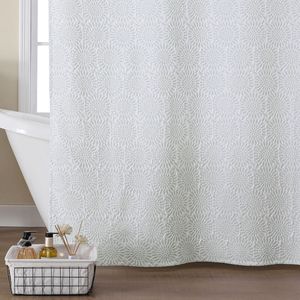 Cortina <span class=keywords><strong>de</strong></span> Ducha Larga <span class=keywords><strong>de</strong></span> Tela <span class=keywords><strong>de</strong></span> Poliéster Blanca, Cortina <span class=keywords><strong>de</strong></span> <span class=keywords><strong>Baño</strong></span> <span class=keywords><strong>de</strong></span> Lujo Estilo Americano, Impermeable, Ecológica, con Textura 3D - Product Image 4