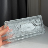 Briques de verre creuses transparentes JYG 50*100*200 en gros, effet veines de glace, pour salle de bain et blocs de construction décoratifs de haute qualité