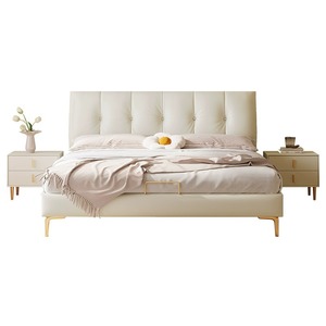 Creamy Cat Paw Leather Bed 1.8m Double Modern Minimalist Upholstered Bedroom Furniture - Product Image 5