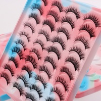 5/8/20 paires de faux cils en fibre PBT coréenne 3D naturelle de 25 mm, faits à la main, bande en coton noir, extension de cils, marque Heartgirl, vente en gros