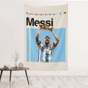 Sports Football Coupe de Football <span class=keywords><strong>Tapisserie</strong></span> Leo Messi Champion Affiches Murales Personnalisé Équipe Sportive Logo Tenture Décoration pour Chambre - Product Image 6